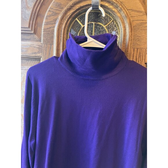 Joseph A Women's Purple Turtleneck Sweater Size XL EUC Gathers on Collar - Picture 4 of 7